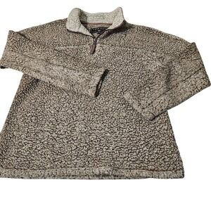 True Grit American Outdoor Co Mens Sherpa Fleece 1/4 Zip Pullover Sweater M